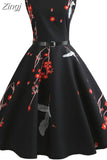 Women Summer Dress Clothing Floral Robe femme Tunic Casual Elegant Vintage Rockabilly Dresses Swing
