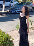 Women Sexy Sequin Strap Dresses 2025 Spring Summer Elegant Vintage Party Club Dress Korean Fashion One Piece Clothes 211-1-Outfit