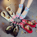Zingj Heels Single Shoes Dance Shoes Embroidered Cloth Shoes Inside The High Slope And Spring And Autumn Women's Shoes Ethnic