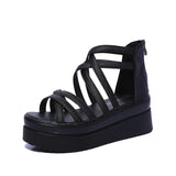 Summer New Wedge Platform Sandals Cross Strap Roman Sandals Women's Shoes