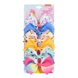 Pieces/Set JoJo Bows Jojo Siwa Rainbow Printed Knot Ribbon Bow For Girls Handmade Boutique Hair Clip Children Hair
