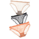 Women Sexy Panties Lace Underpants Low-waist Panties Mesh See Through Perspective Briefs Female Fashion Underwear