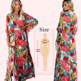 Elegant Quick-drying Striped V-Neck Self Belted Summer Beach Dress Black Cotton Tunic Plus Size Women Beachwear Kaftan