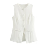 Women's Clothing 2025 Summer New Women's Four-Color Fashion Repair Vest + Shorts Suit