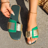 Zingj Summer New Large Size Fashion Trend Temperament Comfortable And Versatile Color Flat Bottom Cool Slippers