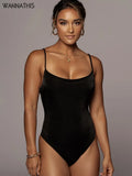 Y2K Knitting Cami Bodysuits Women Solid Backless Sport Sexy Streetwear Fitness Skinny Tops Fashion Overalls 2021