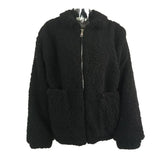 New Spring Women Teddy Bear Coat Stand Collar Loose Plush Jacket Zipper Solid Warm Outwear Faux Lamb