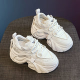 Old Dad Shoes Women 2025 Autumn New European Over-Fire Sneakers Thick Soles Of Small Height Women's