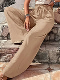 Color Casual Drawstring High Waist