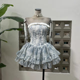 Temperament Chic Fish Bone Waist-Meared Twiggy Girl Dress With The Same Color Pumpkin Anti-Walking