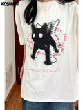 Print Loose Fashion Kawaii Tops Y2k Aesthetic Streetwear Casual All Match Women T-shirt Japanese Grunge Harajuku