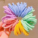 Girls Cute Colorful Basic Spiral Elastic Hair Bands Small Pigtail Hair Tie Scrunchie Rubber Band Kid Hair