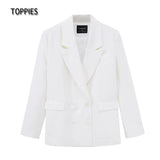 2021 spring blazer + pant two peice set women double breasted suit jacket high waist