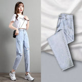 Zingj New 2024 Light Color Loose Skinny Dad Pants-Outfit
