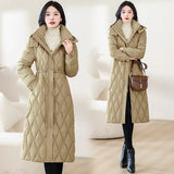 Fashion Cotton-Padded Clothes Female Long Money Over The Knee Can Remove Cap Down Cotton-Padded Jacket Show Thin Two Wear Can Take Off Discharge Cotton-Padded Clothes Add Thick Coat-Outfit