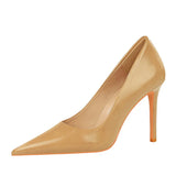 Zingj Retro Fashion Simple Ultra High Heel Shallow Pointed Sexy Thin Single Shoes High