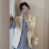 Zingj Jacket Female 2024 Spring And Autumn Web Red New Autumn Dress Korean Version Loose Suit Pink Blazer Jacket