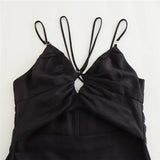 Cut Out Long Dress Women Black Backless Slip Dress Woman Ruched Sexy Summer Dresses For Women 2023 Evening Party