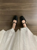 Temperament Square Head Mary Jane Single Shoes Women's Shoes 2025 New Summer Retro With Skirt Pink Spring And Autumn Evening
