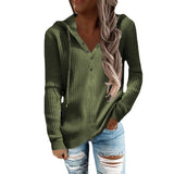Zingj Winter New Stripe Casual Hoodie Loose Sweater Open Collar Long Sleeve Sweater Woman-Outfit