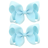 4'' Cute Solid Grosgrain Ribbon Bowknot Hair Clips For Girls Handmade Hairpins Barrettes Headwear Kids Hair