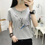 size white t shirt women tops summer 2021 cotton t-shirt women tshirt embroidery tee shirt femme camiseta mujer
