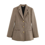 Women's Clothing 2025 Spring New Fashion Thousand Bird With Belt Suit