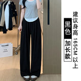 Milkfy Broad Leg Trousers Women's Summer Thin 2025 New High-Waisted Vinegar Ice Straight