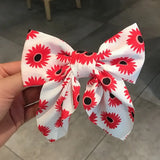 Dot Floral Print Hair Clips Girls Daisy Bow Hairpin Pastoral Retro Style Barrettes Big Bowknot Hairpin Hair