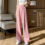 Zingj Leg Pants Women's Pants Down Loose High Waist Yellow Trousers Spring And Autumn Suit Narrow Version Straight Tube Casual Floor