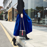 Hundred Folded Skirt Female Students 2025 Spring And Autumn New Korean Version Of High-Rise Half-Dress Mid-Long Long Skirts Appear