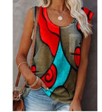 T Shirt Tops Women Sleeveless Summer O-neck T-Shirts Casual Graphic Harajuku Plus Size Elegant Pullover Tank Tops