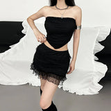 Summer New Women's Pure Color Hottie Pure Huahua Design Bras Skirt Suit