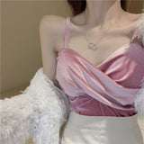 New Velvet Women Sexy Camisole Cross Beautiful Top Multicolor Adjusted Top Fashion Bralette