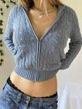 Hooded Cable Knit Cardigan- Outfit