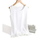 2021 Strap Top Women Halter O Neck Basic White Cami Sleeveless Satin Silk Tank Tops Women'S Summer Camisole Plus