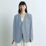 Suit Spring And Autumn New Cushion Shoulder Leisure Fashion Temperament Slim Thin Professional Gray Small Suit