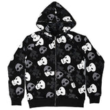 Skull Print zip up hoodie Sweatshirt Women's Hoodies Womens Y2k Casual Wear Vintage winter Hoodies women kawaii