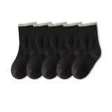 Pairs/lot 1 to 12 Years Classical Pure Color Children's Socks Black White Socks For Students Spring Autumn Winter