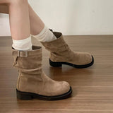 British Style Coarse And Martin Boots 2025 Autumn And Winter New Thin Pile In The Boots Sleeves Short