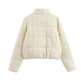 Winter Leisure Design Sense Of Small Warm Knit Cotton Coat Woman