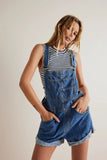 Loose Multi-Pocket Strap Jeans Woman-Outfit