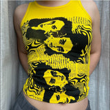 Vintage Y2K Sexy Skinny Cropped Tank Top 90s Women Sleevless Slim Fit Vest Summer Sweats Tees E-girl Harajuku