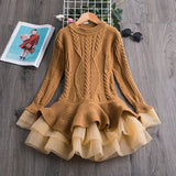 Christmas Dress Knitting Sweater Dress for Girls Winter Dress Autumn Full Sleeve Elk Deer Printing Girl Clothes New
