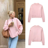 Version Of The New Winter 2025 Pink Sweet Round Neck Casual Jacket