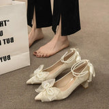 Wedding Shoes Female 2025 New Bride Main Wedding Dress Show He Two Wear Thick Heel Pregnant Women Not Tired High Heel