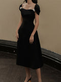 Women Summer Korea Style Off Shoulder Black Evening Dress Female Elegant Party Evening Vestdios