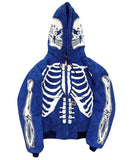 Women Skeleton Print Hoodies Long Sleeve O Neck Loose Pullovers Female Tops Retro Zip Hoodie Sweatshirt