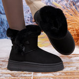Velvet Thick Snow Boots One Foot Pedal 2025 New Thick-Soled Fur Mouth Warm Large Cotton
