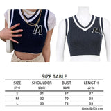 girl Sweater Vest women jumper V Neck pullover Knitted Vests Women y2k Preppy Style Crop Top Autumn 2020 solid
